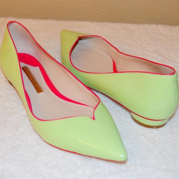 Sophia Webster Mint Patent Leather Flats with Pink Trim – - Picture 8 of 14